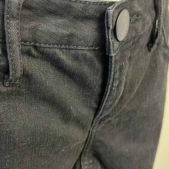 Free People Black Vertical Textured Straight 5 Pocket Button/ZipUp Jeans-Size 29 - Picture 7 of 14